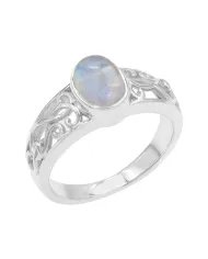 Natural Moonstone Ring, 925 Sterling Silver Ring, Statement Ring, Handmade Ring, Women's Jewelry