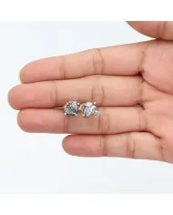 Raw Meteorite Studs: Handmade 925 Sterling Silver Gemstone Jewelry