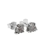 Raw Meteorite Studs: Handmade 925 Sterling Silver Gemstone Jewelry