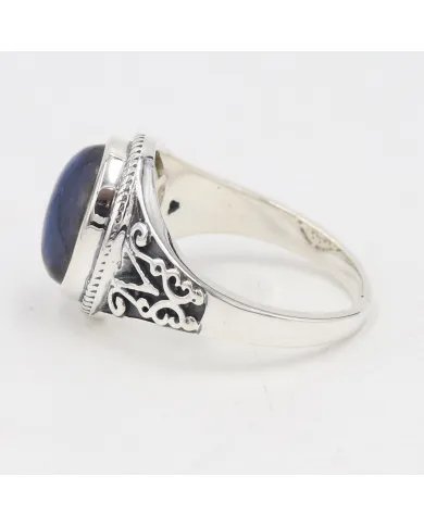 Natural Labradorite Ring - 925 Sterling Silver Handmade Boho Jewelry