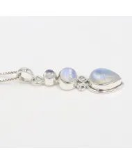 Rainbow Moonstone Pendant - Handmade 925 Silver Gemstone Jewelry