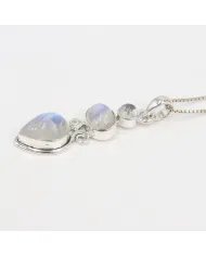 Rainbow Moonstone Pendant - Handmade 925 Silver Gemstone Jewelry