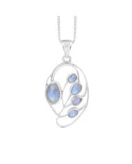 Rainbow Moonstone Pendant - 925 Sterling Silver Gemstone Jewelry