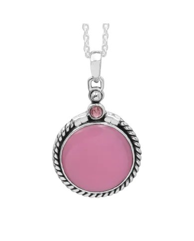 Pink Opal Pendant - 925 Sterling Silver Tourmaline Gemstone Jewelry