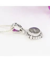 Labradorite Pendant - 925 Sterling Silver Flashing Gemstone Jewelry