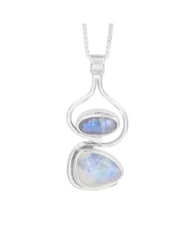Rainbow Moonstone Pendant - Handmade 925 Sterling Silver Jewelry