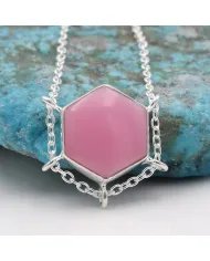 Charming Pink Opal Pendant – Handmade 925 Sterling Silver Jewelry