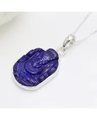Lapis Lazuli Pendant - Sterling Silver Lord Ganesha Pendant for Her & Him