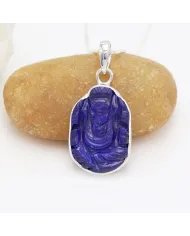 Lapis Lazuli Pendant - Sterling Silver Lord Ganesha Pendant for Her & Him