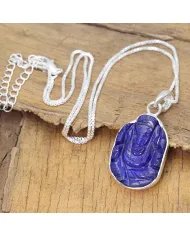 Lapis Lazuli Pendant - Sterling Silver Lord Ganesha Pendant for Her & Him