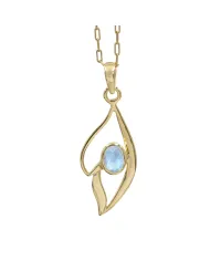 Rainbow Moonstone Pendant Necklace in 925 Sterling Silver