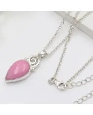 Pink Opal Pendant - 925 Sterling Silver Pear Shape Handmade Boho Jewelry