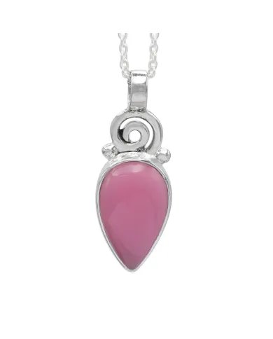 Pink Opal Pendant - 925 Sterling Silver Pear Shape Handmade Boho Jewelry