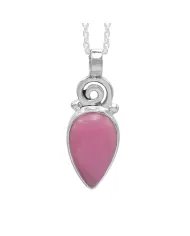 Charming Pink Opal Pendant – Handmade Gold Plated 925 Silver Jewelry