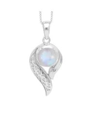 Rainbow Moonstone & Swiss Blue Topaz Pendant – Sterling Silver Jewelry