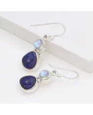 Lapis Lazuli Earrings - 925 Sterling Silver Handmade Dangle Jewelry