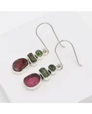 Tourmaline Earrings – 925 Silver Handmade Multicolor Gemstone Jewelry