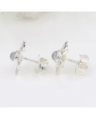 Natural Rainbow Moonstone Studs – Handmade 925 Sterling Silver Jewelry