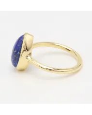 Lapis Lazuli Ring - 925 Sterling Silver Gold Plated Gemstone Jewelry