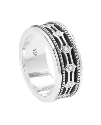 Swarovski Crystal Spinner Ring - 925 Sterling Silver Meditation & Anxiety