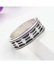 Swarovski Crystal Spinner Ring - 925 Sterling Silver Meditation & Anxiety