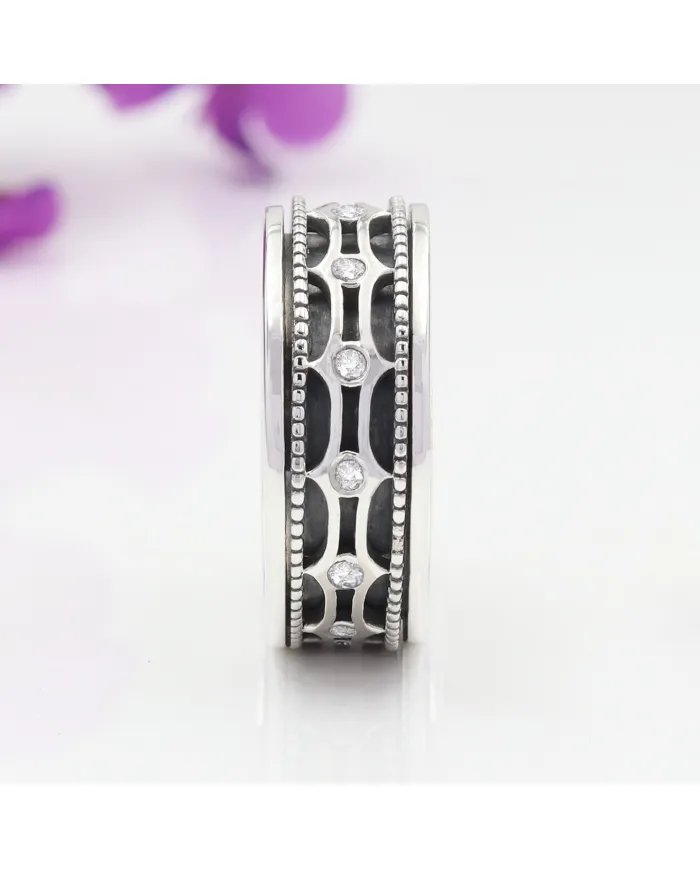 Swarovski Crystal Spinner Ring - 925 Sterling Silver Meditation & Anxiety