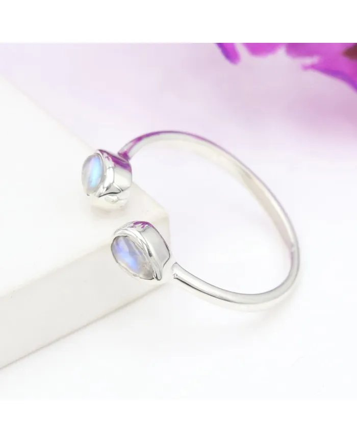 Rainbow Moonstone Ring - 925 Sterling Silver Handmade Gemstone Jewelry