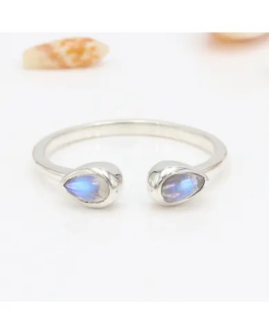 Rainbow Moonstone Ring - 925 Sterling Silver Handmade Gemstone Jewelry