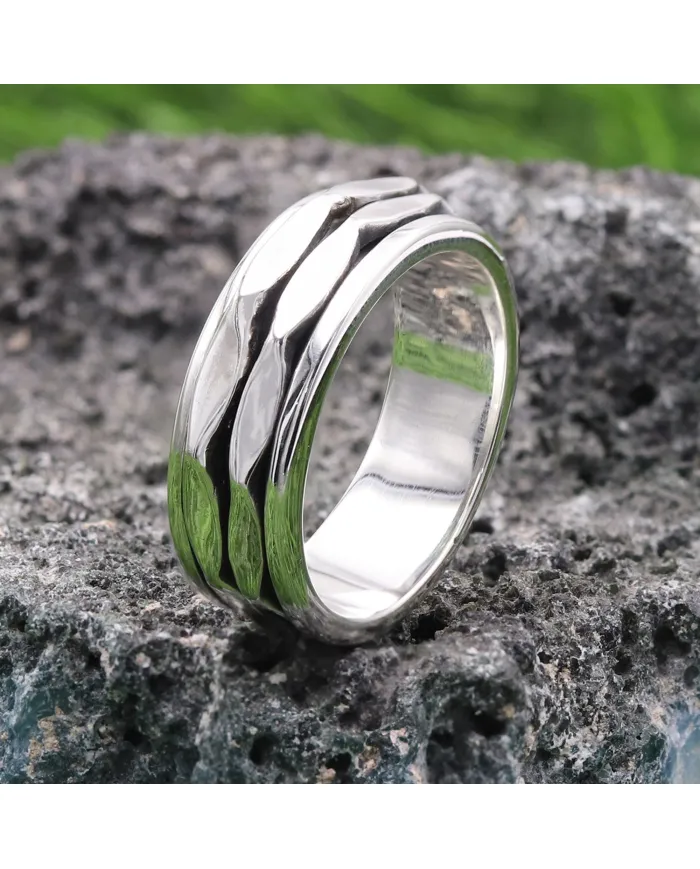 925 Sterling Silver Spinner Ring Fidget Anxiety Ring for Women and Men