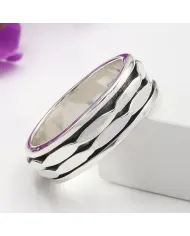 925 Sterling Silver Spinner Ring Fidget Anxiety Ring for Women and Men