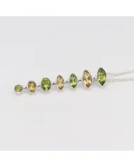 Peridot & Citrine Pendant - 925 Sterling Silver Handmade Chain Jewelry