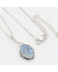 Rainbow Moonstone Pendant - 925 Sterling Silver Healing Crystal