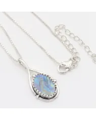Rainbow Moonstone Pendant Necklace 925 Sterling Silver Healing Crystal