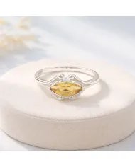 Citrine Marquise Cut Ring - 925 Sterling Silver Handmade Unique Jewelry