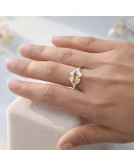 Citrine Marquise Cut Ring - 925 Sterling Silver Handmade Unique Jewelry