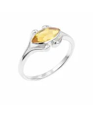 Citrine Marquise Cut Ring - 925 Sterling Silver Handmade Unique Jewelry