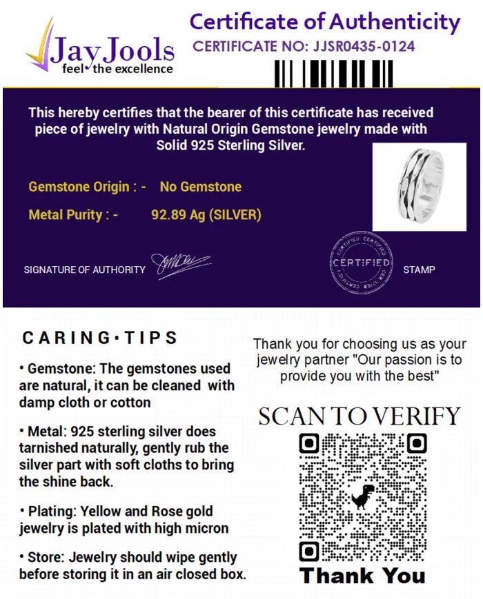 925 Sterling Silver Spinner Ring – Fidget & Anxiety Jewelry