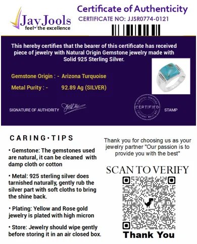 Arizona Turquoise Ring - 925 Sterling Silver Statement Gemstone Jewelry