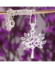 Tree of Life Amethyst Pendant – Handmade 925 Sterling Silver Jewelry