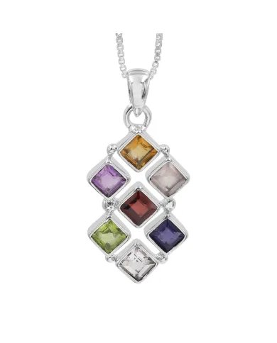 7 Chakra Healing Crystal Pendant – 925 Sterling Silver Yoga & Meditation Jewelry