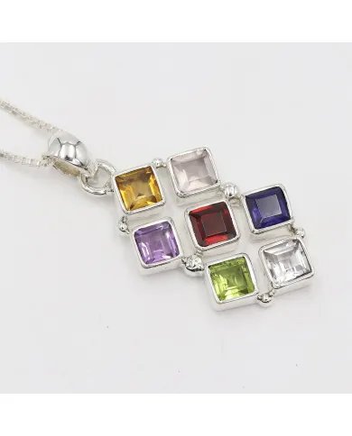 7 Chakra Healing Crystal Pendant – 925 Sterling Silver Yoga & Meditation Jewelry