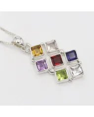 7 Chakra Healing Crystal Pendant – 925 Sterling Silver Yoga & Meditation Jewelry