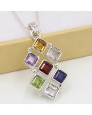 7 Chakra Healing Crystal Pendant – 925 Sterling Silver Yoga & Meditation Jewelry