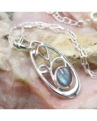 Labradorite Gemstone Pendant - 925 Sterling Silver Handmade Jewelry