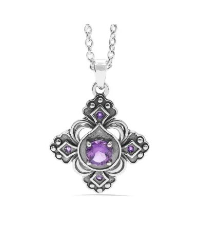 Amethyst Gemstone Handmade Sterling Silver Pendant Statement Necklace