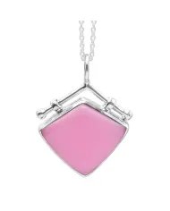 925 Sterling Silver Pink Opal Pendant – Handmade Cabochon Jewelry
