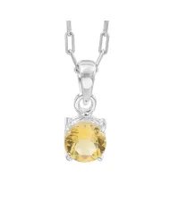 Citrine Pendant - Gold Plated 925 Sterling Silver Birthstone Jewelry