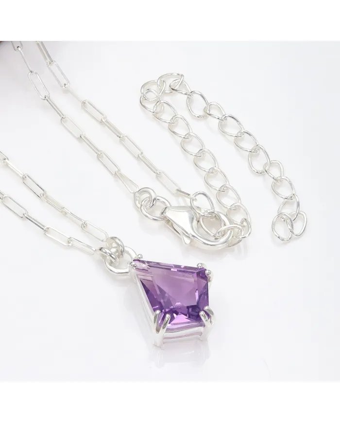 Amethyst Pendant - Handmade 925 Sterling Silver Gemstone Necklace