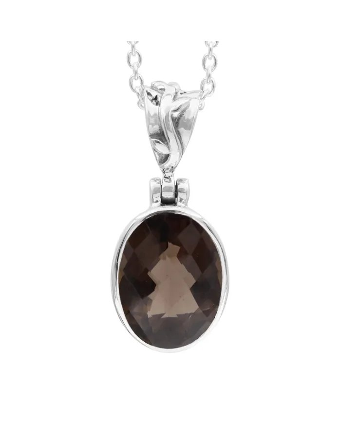 Smoky Quartz Pendant - 925 Sterling Silver Versatile Handmade Jewelry