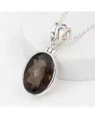 Smoky Quartz Pendant - 925 Sterling Silver Versatile Handmade Jewelry